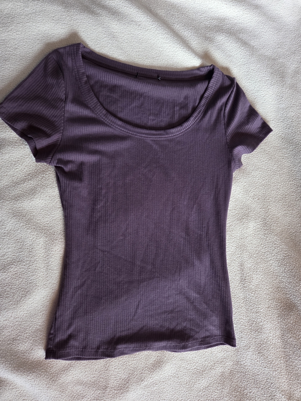 ☀️3/$15 Women's Scoop Neck Ribbed Top - Purple